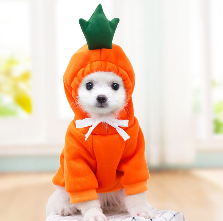 Cute Fruit Hoodie – Warm Winter Fleece Outfit for Small Dogs & Cats