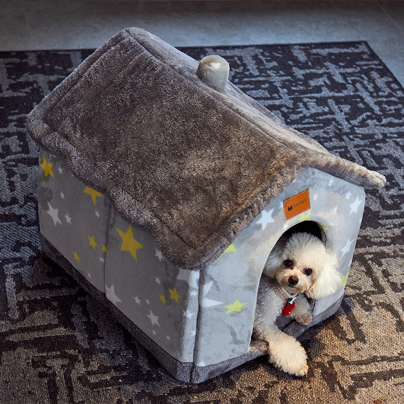 Cozy Cave House – Foldable Winter Bed for Dogs & Cats