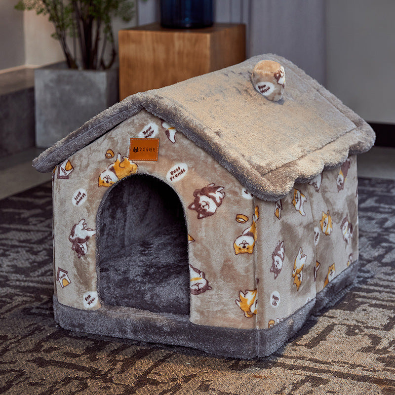 Cozy Cave House – Foldable Winter Bed for Dogs & Cats