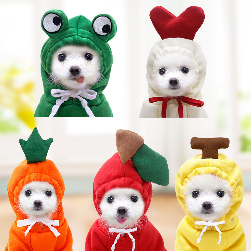 Cute Fruit Hoodie – Warm Winter Fleece Outfit for Small Dogs & Cats