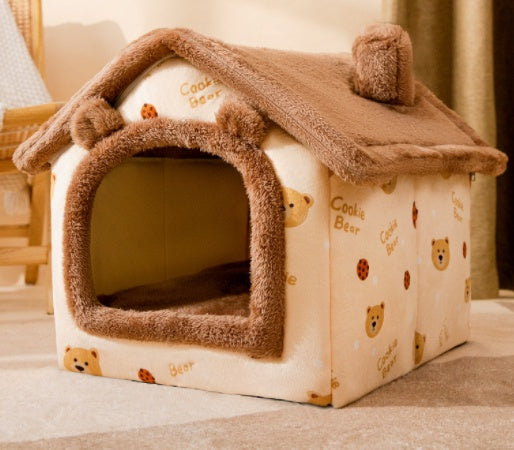 Cozy Cave House – Foldable Winter Bed for Dogs & Cats