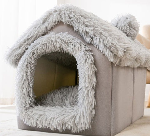 Cozy Cave House – Foldable Winter Bed for Dogs & Cats