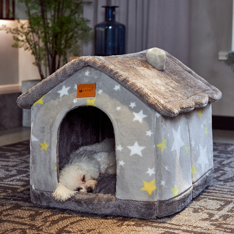 Cozy Cave House – Foldable Winter Bed for Dogs & Cats