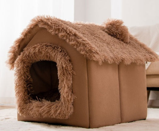 Cozy Cave House – Foldable Winter Bed for Dogs & Cats