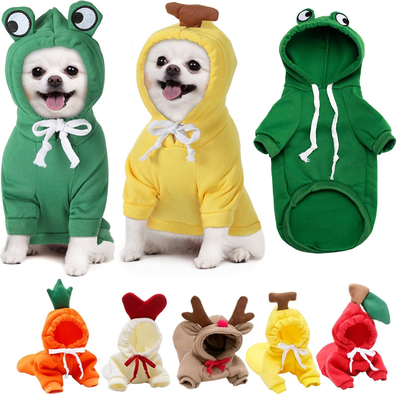 Cute Fruit Hoodie – Warm Winter Fleece Outfit for Small Dogs & Cats