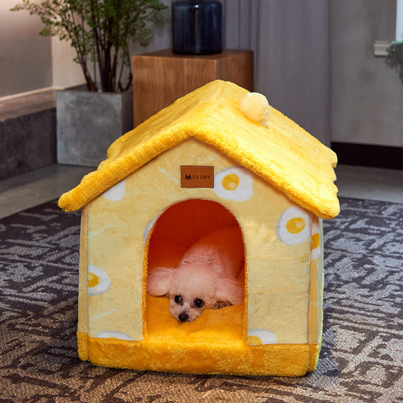 Cozy Cave House – Foldable Winter Bed for Dogs & Cats